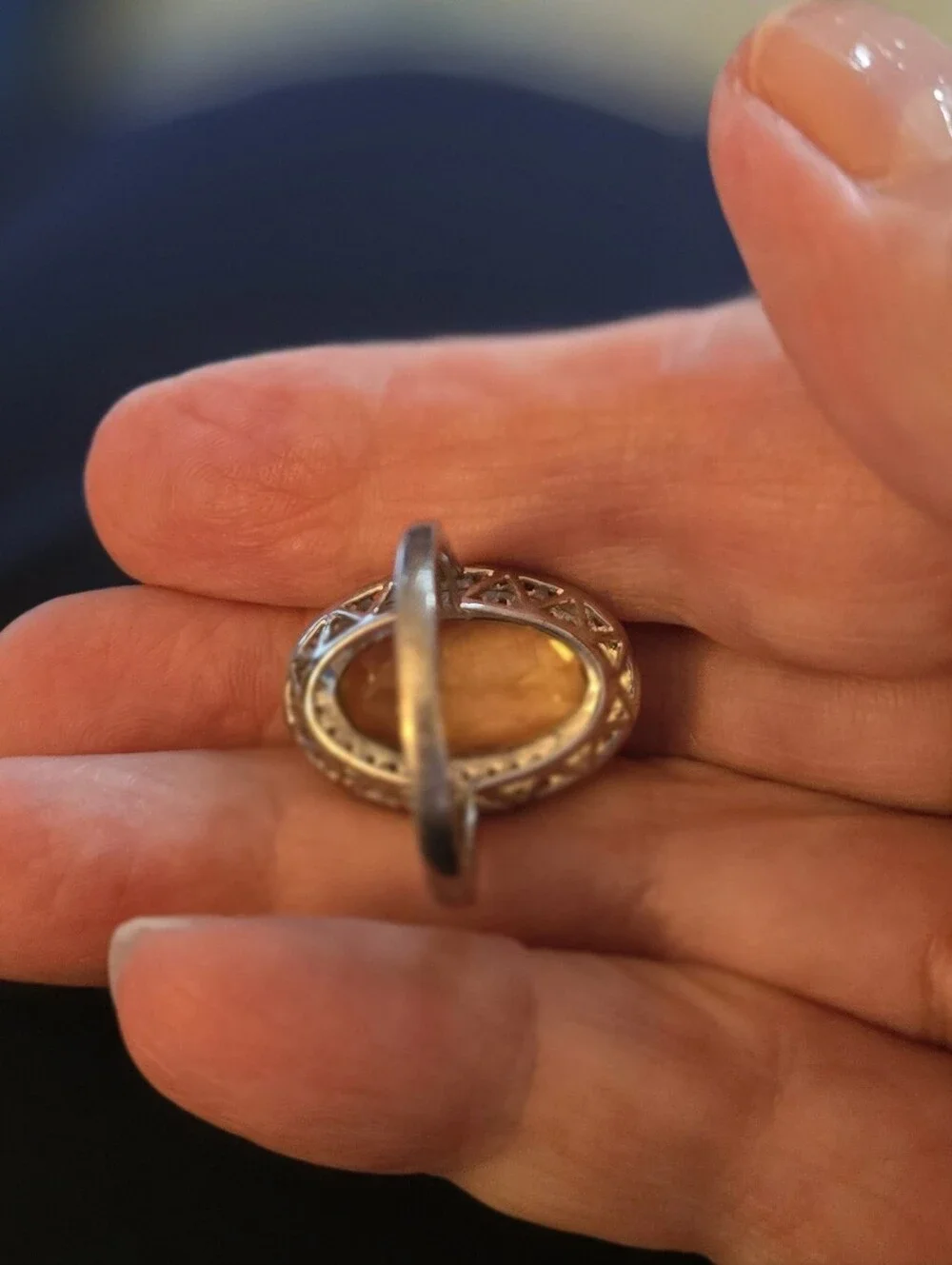 Lemon Quarz and White Zircon Ring